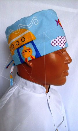 Колпак медицинский №75 белый, с принтом