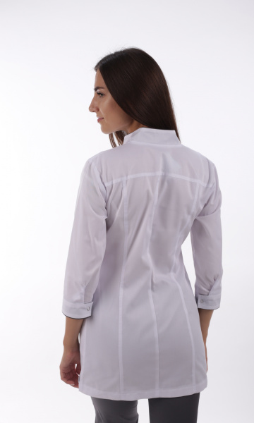 Жакет женский №149 (белый с серой отделкой)