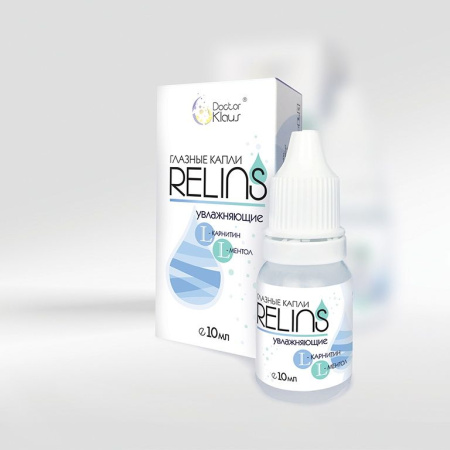 КАПЛИ для глаз «RELINS» УВЛАЖНЯЮЩИЕ С L-КАРНИТИНОМ И L-МЕНТОЛОМ