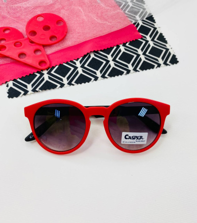 Детские солнцезащитные очки Casper К76 красные с черными дужками