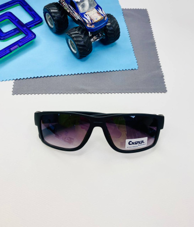 Детские солнцезащитные очки Casper К71 черные с коричневой дужкой