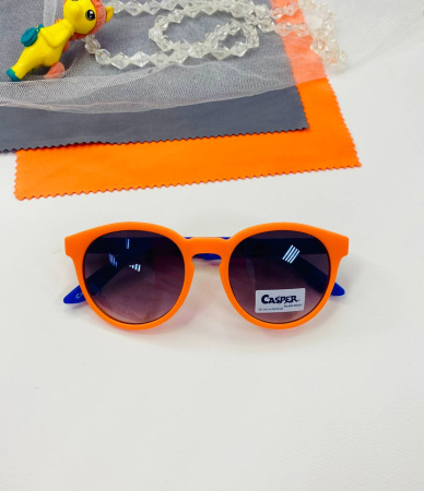 Детские солнцезащитные очки Casper К76 оранжевые с синими дужками