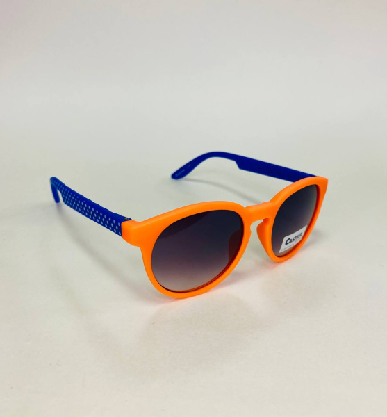Детские солнцезащитные очки Casper К76 оранжевые с синими дужками