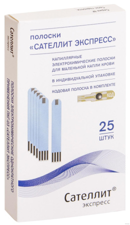 Тест-полоски к глюкометру "Сателлит экспресс" ПКГ-03 (25 штук)